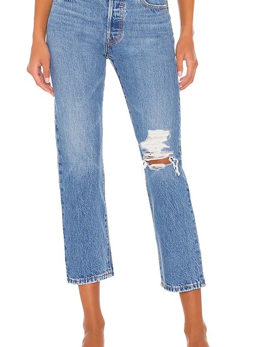 NWT Levi's 501 Original Fit Cropped Women’s Jeans in Athens Slide
